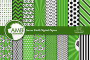 Soccer Field Digital Papers AMB-1969, a Pattern Graphic by AMBillustrations (Thumbnail 1 of 2)