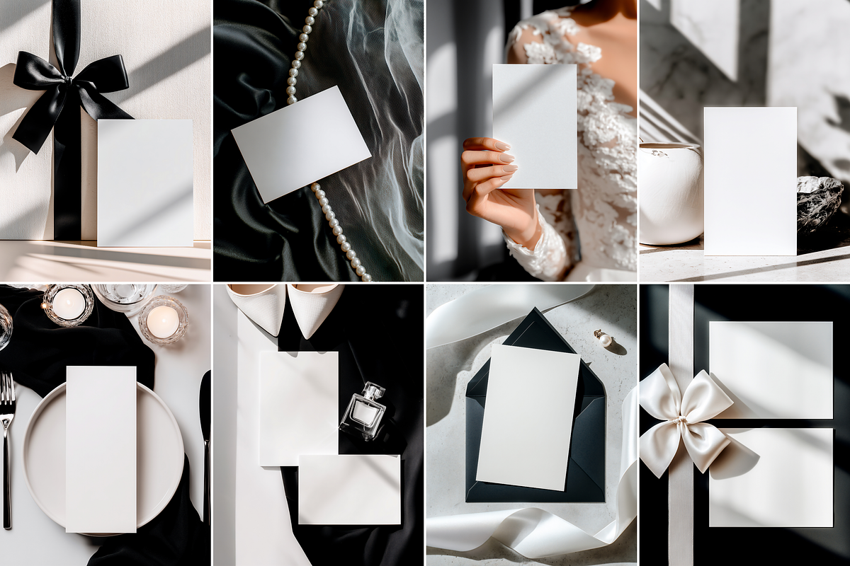 B&W Wedding Stationery Mockup Bundle, an Advertising Mockup by Serenefeeling (Photo 12 of 14)