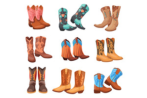 Cartoon cowboy boots. Western, an Object Illustration by Stock-Smart-Start