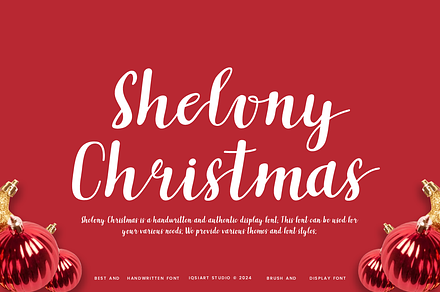 Shelony Christmas Font, a Handwritten Font by Iqsiart Studio