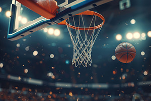 Basketball hoop on basketball arena, a Sports & Recreation Photo by AlyaAnd