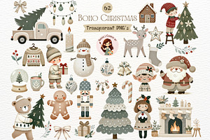 Neutral Christmas Watercolor Clipart, an Illustration by Nicolle's Colorful Art