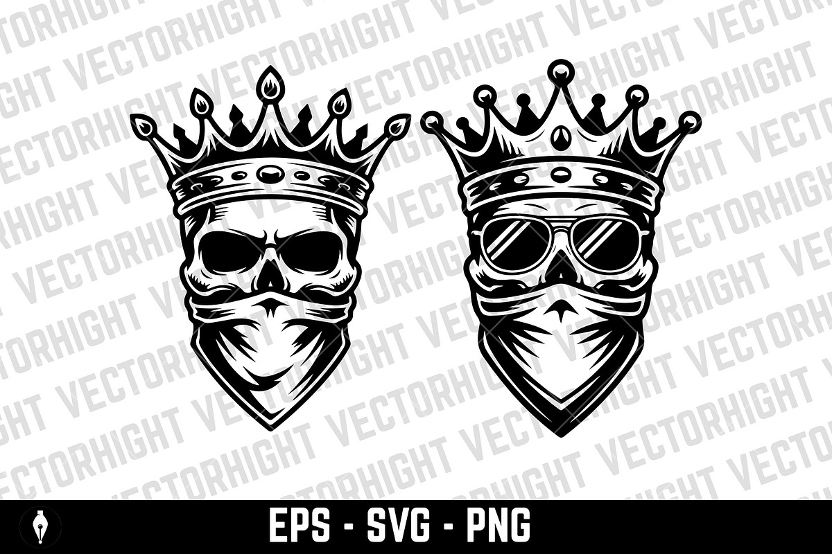 Human skull wearing a royal crown, a Person Illustration by Vectorhight (Photo 2 of 4)