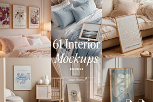 61 Interior Mockup Bundle PSD