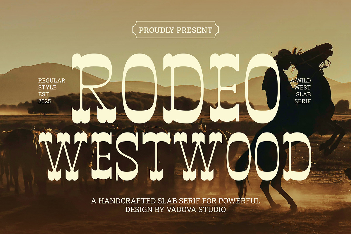 Rodeo Westwood Slab Serif Font, a Slab Serif Font by Vadovastd (Photo 1 of 7)