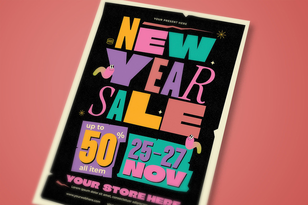 New Year Sale Flyer Template, a Templates & Theme by megarez (Photo 4 of 4)