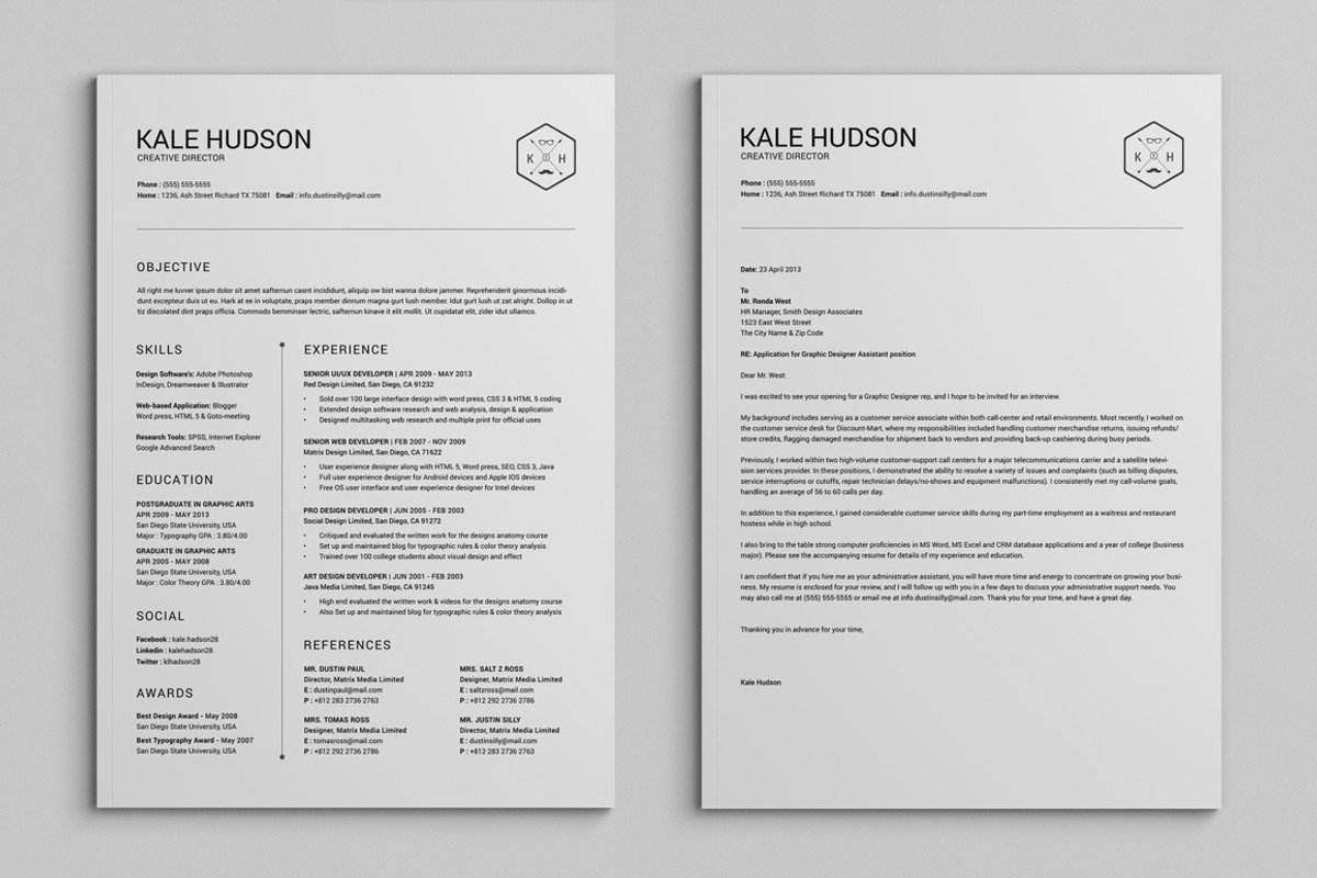 Clean Resume CV - Hudson, a Resume Template by SNIPESCIENTIST (Photo 2 of 3)