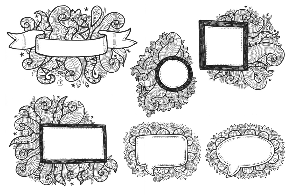 Hand drawn frames set preview 2