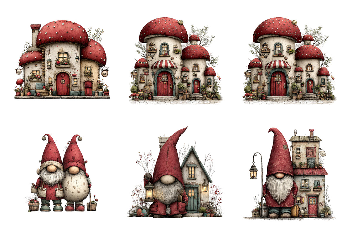 Easter gnome gingerbread house Png, an Illustration by SinaCreation (Photo 3 of 11)