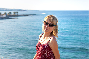 Woman looking at the sea. Selective, a Nature Photo by yanadjana