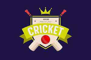 cricket king logo shield emblem icon, a Branding & Logo Template by Pyruos ID