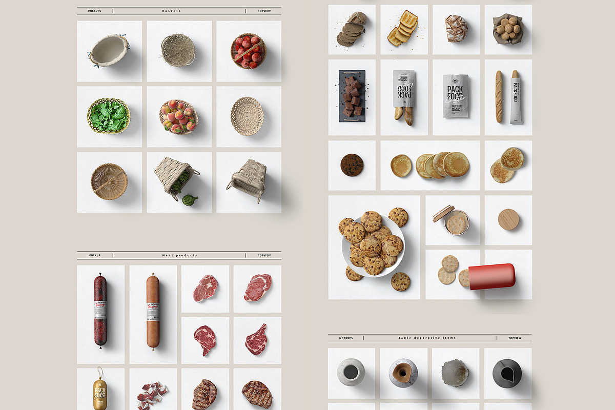 PACK&FOOD Creator - top view, a Packaging Mockup by Creatoom (Photo 9 of 10)