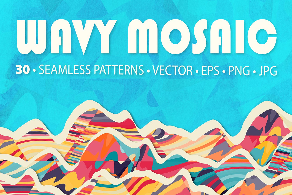 Wavy mosaic patterns, a Pattern Graphic by Gudiny (Photo 1 of 6)