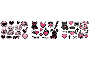 Collection of cute and edgy stickers, an Arts & Entertainment Photo by ZinetroN