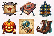 Vintage Halloween Clipart, an Illustration by Dream Creation (Thumbnail 6 of 7)