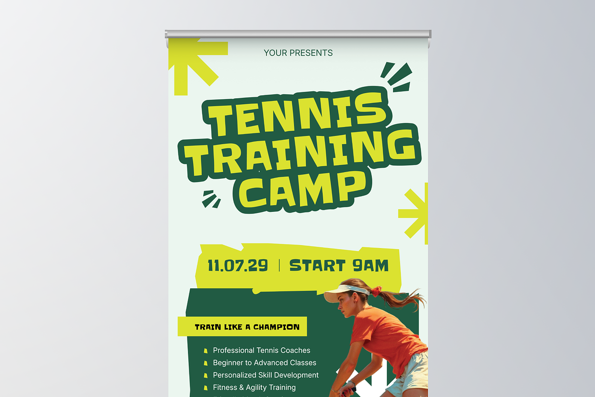 Sport Tennis Roll Up Banner, a Poster Template by Annora Studio (Photo 3 of 6)