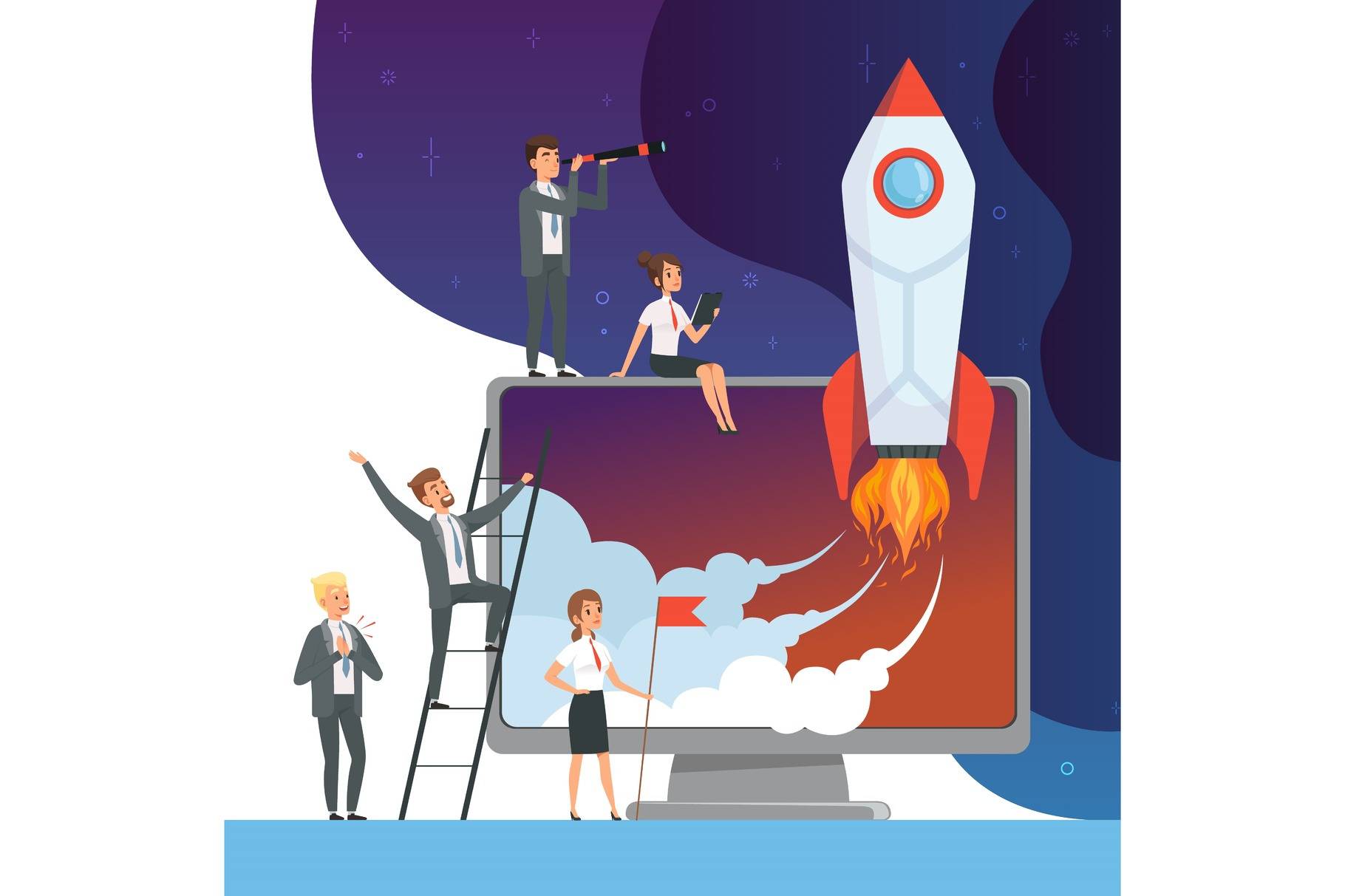 Launch startup concept. Business, a Background Graphic by Onyx