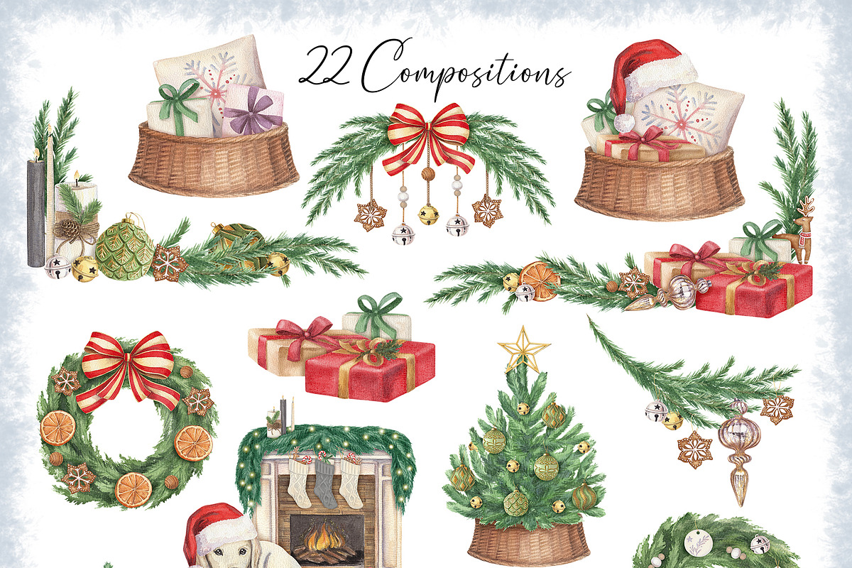 Cozy Christmas Watercolor Collection, a Seasonal Illustration by Nadya Saen Art (Photo 4 of 11)