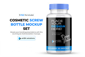 Plastic Jar with Screw Cap Mockup, a Packaging Mockup by artBit Design Studio