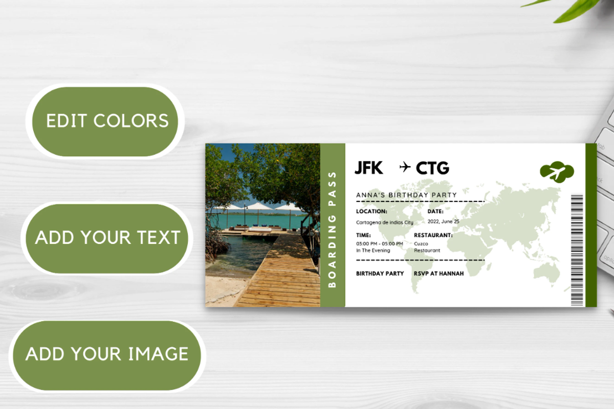 Editable Boarding Pass Template, a Card Template by YasdeyDesigns (Photo 14 of 14)
