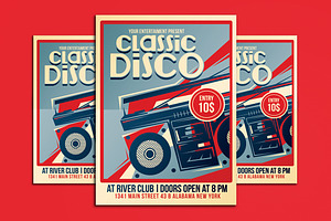 Classic Disco Radio Flyer Poster, a Flyer Template by Muhamad Iqbal hidayat