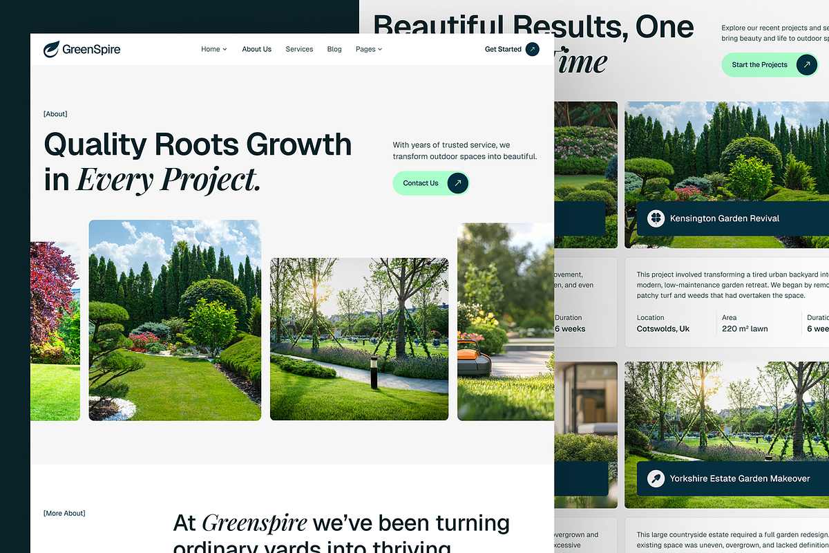 GreenSpire — Landscaping Figma, an UI Kit Template by Pentaclay (Photo 3 of 4)