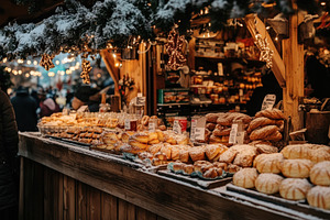 Delightful Christmas market stall, a Photo by Pavel_design