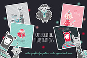 Set of Cute Doodle Critters, an Animal Illustration by Tazi Design (Thumbnail 1 of 3)