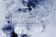 Watercolor Floral Backgrounds, a Texture Graphic by sibel dayı (Thumbnail 1 of 16)