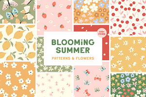 Blooming Summer - Patterns & Flowers, a Pattern Graphic by simpleblues