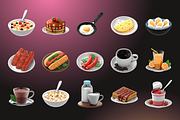 3D Breakfast Icon Set, a Food & Drink 3D Model by Flat Icons (Thumbnail 7 of 8)