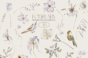 FEBRUARY Soft Floral Collection, a Seasonal Illustration by ArtMaslyana (Thumbnail 2 of 8)
