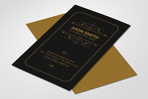 Vertical Retro Vintage Business Card