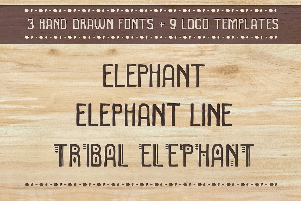 3 fonts and 9 logo templates