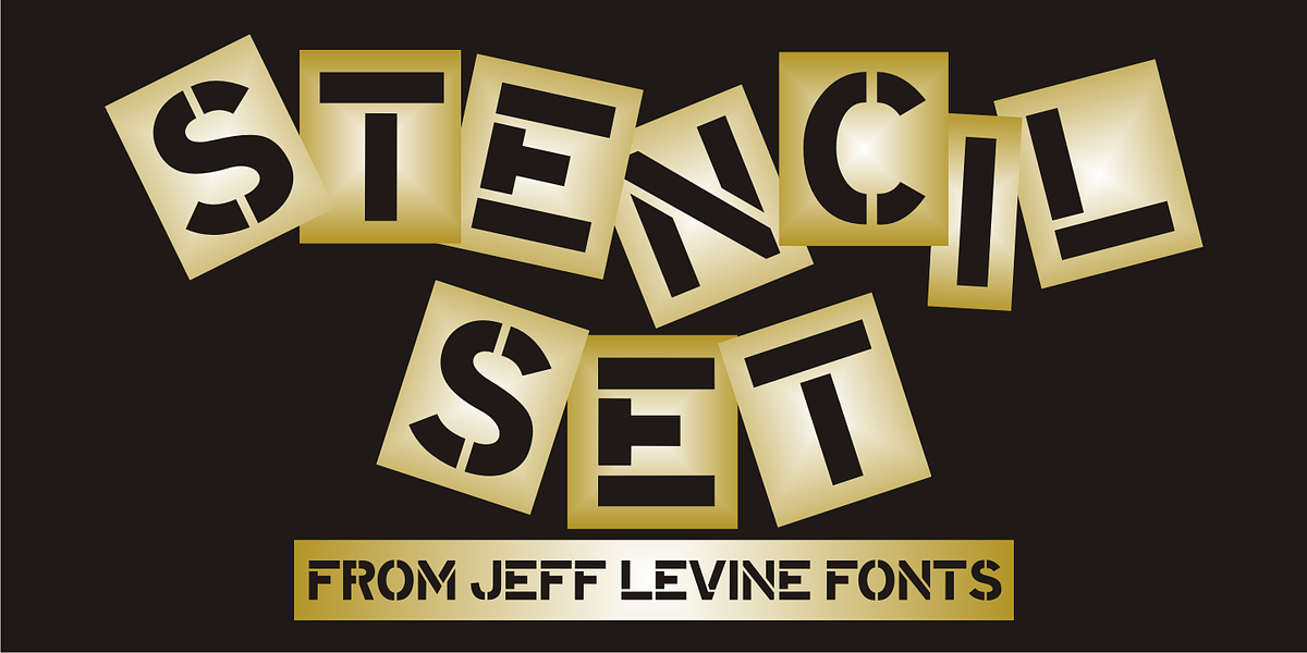 Stencil Set JNL, a Sans Serif Font by Jeff Levine Fonts
