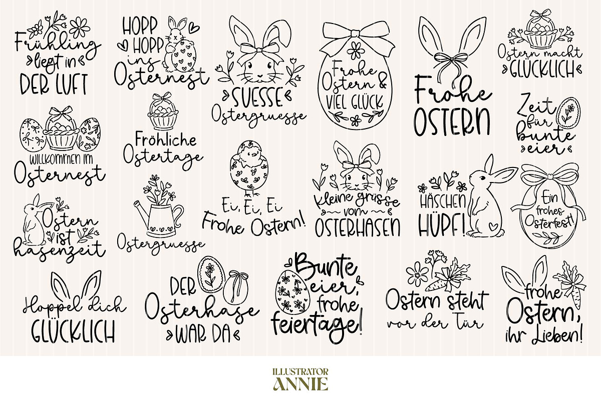 German Easter SVG Quote Bundle, an Object Graphic by IllustratorAnnie (Photo 2 of 9)