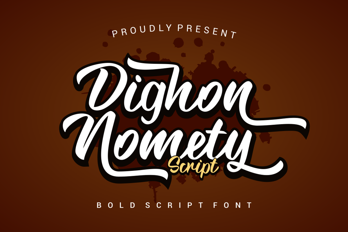 Dighon Nomety Font, a Script Font by Onotype (Photo 1 of 5)