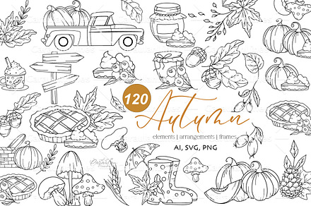 Fall Garden Clipart, an Object Graphic by CaraulanStore
