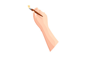 Hand holding paintbrush. Brush, an Object Illustration by Things for designers