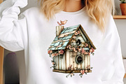 Whimsical Spring Birdhouse Clipart, an Illustration by SinaCreation (Thumbnail 9 of 11)