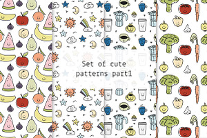 Set of cute patterns part 1, a Pattern Graphic by Lyolya Profitrolya