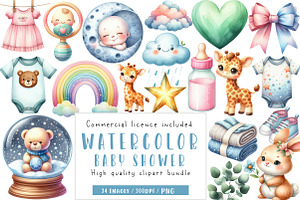 Baby Shower Clipart, an Illustration by CreationArt