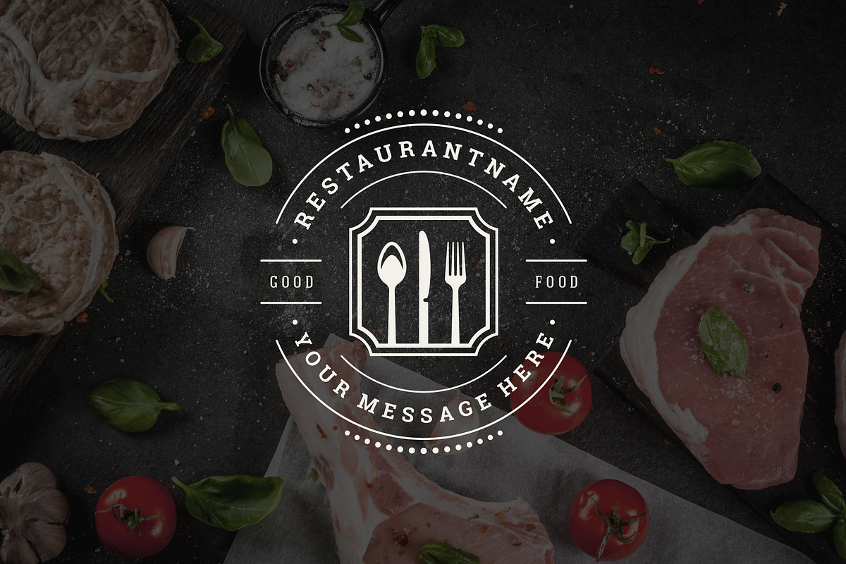 36 Restaurant Logos and Badges, a Branding & Logo Template by Vasya Kobelev (Photo 14 of 15)