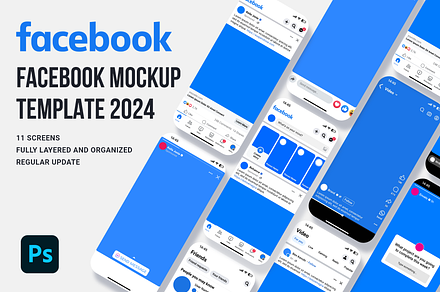 Facebook Template PSD Mockup 2024, a Social Media Template by Dilshod Sobirov