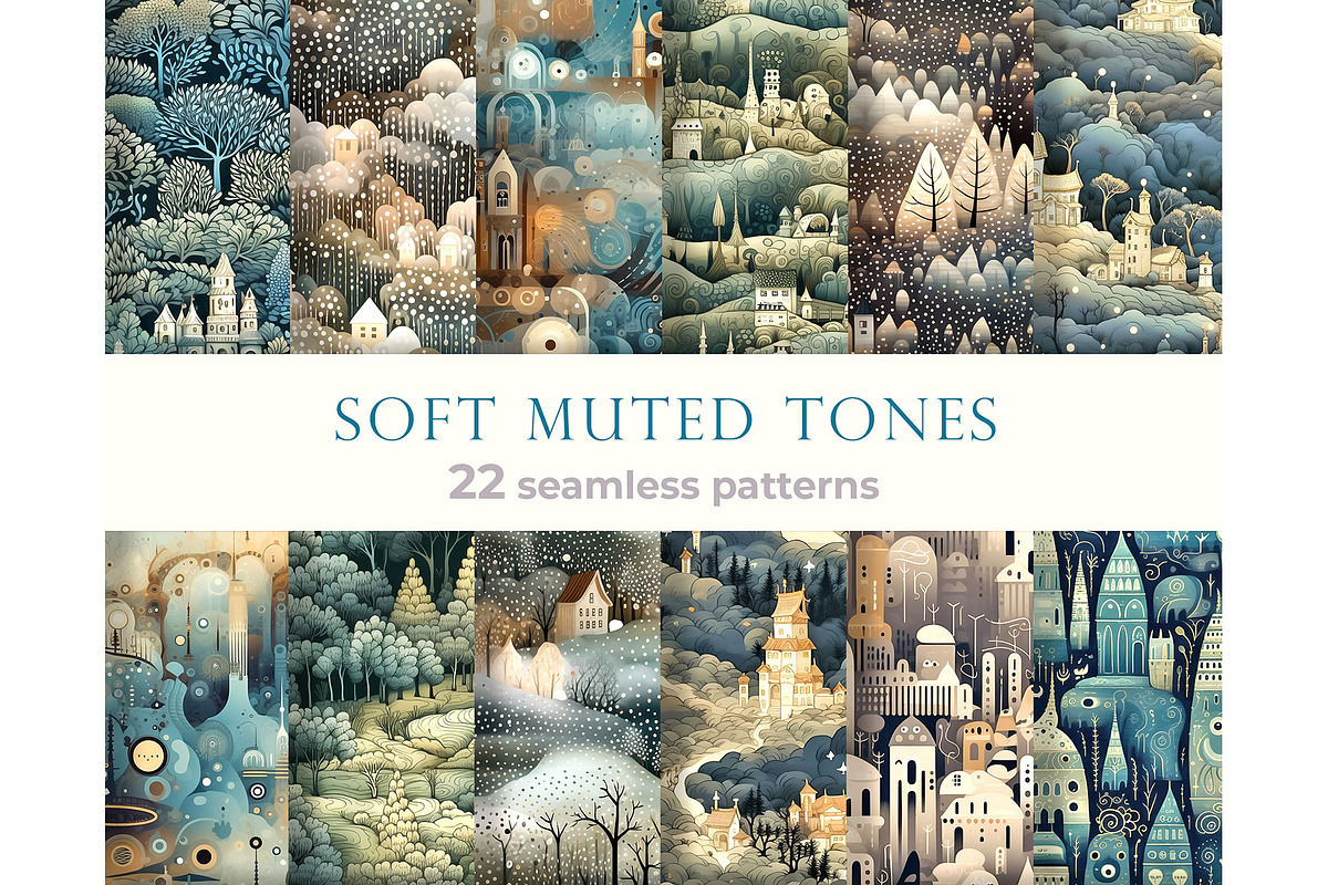 Seamless patterns soft neutral color, a Pattern Graphic by Bubert Art