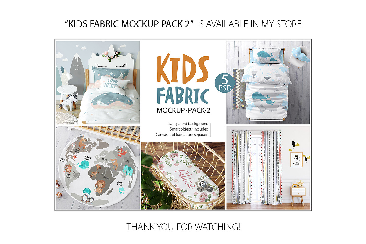 KIDS Fabric Mockup Pack - 1, a Household Mockup by Yuri-U (Photo 21 of 21)