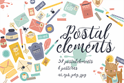 Postal elements set, an Animal Illustration by Lesya Skripak (Thumbnail 1 of 4)