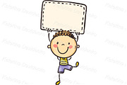 Happy childrens holding blank signs, a Person Illustration by Bubert Art (Thumbnail 5 of 10)