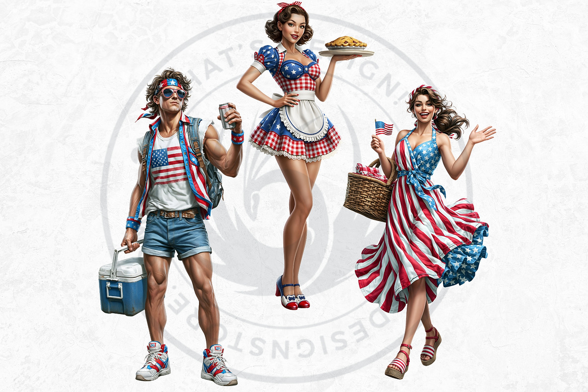 4th of july Patriotic Characters V2, a Person Illustration by ThatsDesignArt (Photo 8 of 10)