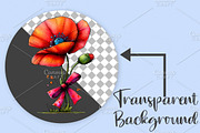 Spring Meadow Poppies Clipart Bundle, an Illustration by Canvas Craft (Thumbnail 2 of 7)